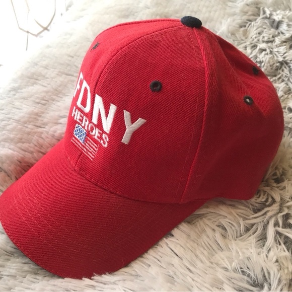 FDNY Heroe's Baseball Cap REd Adjustable NWOT - Picture 2 of 10